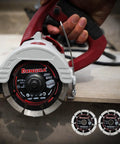 Angle grinder with Four Point Five Inch Segmented Diamond Saw Blades Two Pack, designed for fast chip-free cutting on various materials.