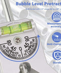 Pipe center finder with 4-inch Y-type base and adjustable dial protractor; metal construction (close-up).