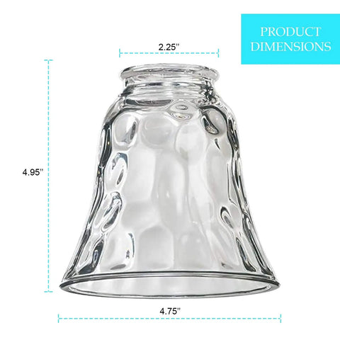 Clear Bell Glass Replacement Shade Set For Ceiling Fans And Wall Fixtures Easy Install Glass Shade Pack Of 6