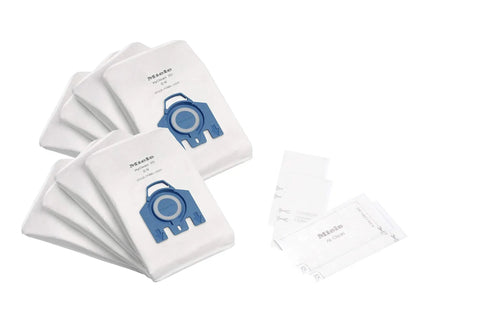 XL Pack HyClean 3D GN Vacuum Cleaner Bags For Heavy Duty Dust Containment with filters displayed on white background