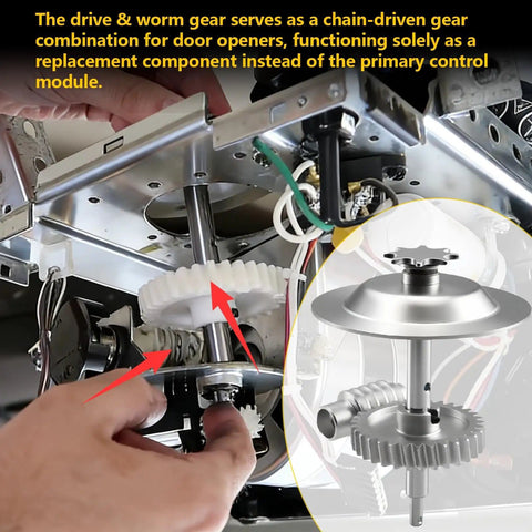 Beefed Up Aluminum Drive Gear Kit for Garage Door Openers CNC Machined for Ultra Smooth Operation Replaces 41A2817 41C4220 41C4220A installation view