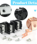 Heavy Duty Terminal Block Assembly For Electric Range And Oven Wiring Easy Install Replacement Part For Stoves Durable Reliable Power Connection Compatible With WB17T10011 And Related Parts AP3736048 1085735, black block and copper terminals