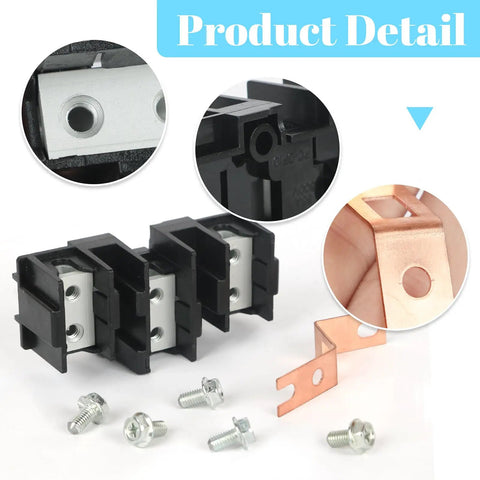 Heavy Duty Terminal Block Assembly For Electric Range And Oven Wiring Easy Install Replacement Part For Stoves Durable Reliable Power Connection Compatible With WB17T10011 And Related Parts AP3736048 1085735, black block and copper terminals