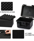 Open black Portable Tool Box with Shockproof Foam Insert and IP67 Waterproof Hard Case for Tools Gear and Travel with customizable foam.