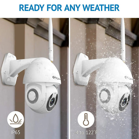 Outdoor Security Camera 1080P HD WiFi With 360 Pan Tilt Night Vision Two Way Audio IP65 Weatherproof Motion Detection