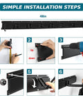 Installation guide for Heavy Duty Garage Tool Organizer Wall Mount 11 Piece Set With 8 Heavy Hooks, showing step-by-step process.