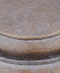 Close-up of copper patina finish detailing on Bartlett Bath Vanity with industrial vintage vibe and exposed hardware.