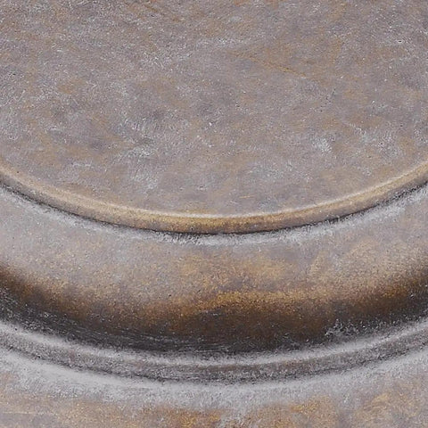 Close-up of copper patina finish detailing on Bartlett Bath Vanity with industrial vintage vibe and exposed hardware.