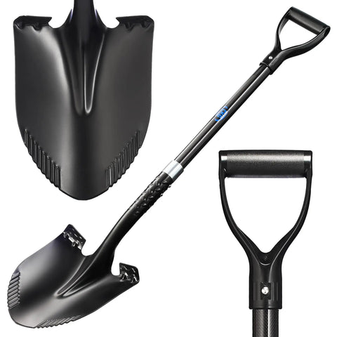 Carbon Fiber Garden Shovel With Round Blade And D Grip For Gardening, Landscaping And Construction, ultra lightweight