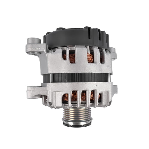 Front view of a 150 Amp Car Alternator Replacement for Kia Sorento Optima 12 15 and Hyundai Santa Fe Sport 2013 2016 Sonata 2014 373002G850 373002G855 OE Style Quality Upgrade