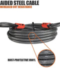Heavy Duty 30 Ft Security Cable With Loops 10mm Cut Resistant Braided Steel Weatherproof Versatile Chain For Padlock Bike Lock