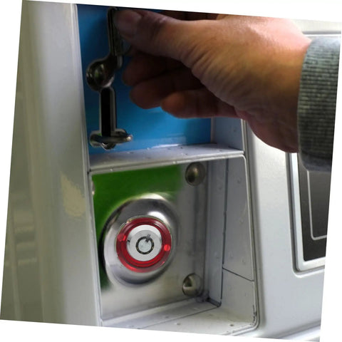 Solid Vending Machine Lock And Keys Replacement Kit For Drink Snack Soda Dispensers Plus Heavy Duty Keyed Cylinder Security Hardware For Game Room Arcades Metal Or Wooden Cabinets And Fences With Super Easy Install And Keep Your Gear Locked Down installed on metal cabinet door