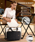 Wheeled Laptop Bag For Women 16 Inch Rolling Briefcase Water Resistant And Stylish Carry On Luggage With Wheels Beige Brown
