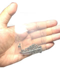 Hand holding a pack of 50 Piece 4-40 By 3/16 Inch Stainless Steel Hex Socket Set Screws With Allen Head And 1.27mm Allen Wrench
