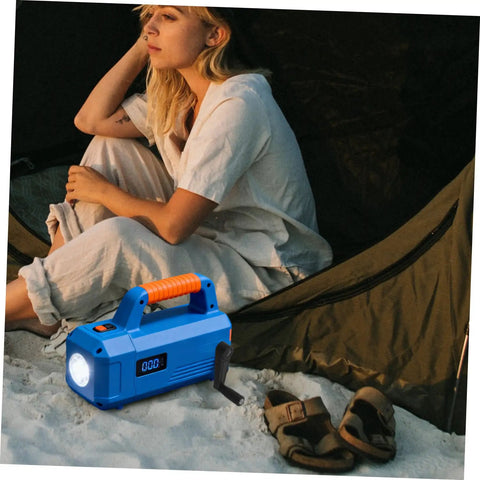 Lurrose Premium Plastic Crank Handle With 12Mm Hole Ergonomic Grip Ideal For Milling Machines Generators And RV Vent Replacement Heavy Duty Industrial Tool For Camping Power Projects And Durable Outdoor Use with blue flashlight and camper.
