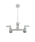 Front view of AquaSpec Wall Mount Service Sink Faucet With Vacuum Breaker Pail Hook And Wall Brace Chrome Finish