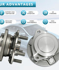 Front Wheel Hub Bearing Assembly 513325 For Chrysler 300 Dodge Challenger And Charger 2012 To 2023 With ABS 2 Pack Premium OE Replacement