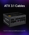 V850 SFX Gold 850W Fully Modular ITX Power Supply for Small Form Factor Builds with visible ATX 3.1 connectors