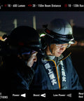 Ultimate Hands Free Headlamp Blasting Six Hundred Lumens Up To One Hundred Fifty Meters Away used on hard hats at night