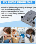Washer Door Lock Assembly Replacement With Easy Install For 5304505231 5304514774 Fits Washers Cross References AP6329665 PS12365826 EAP12365826 4839359, gray plastic washer door lock assembly