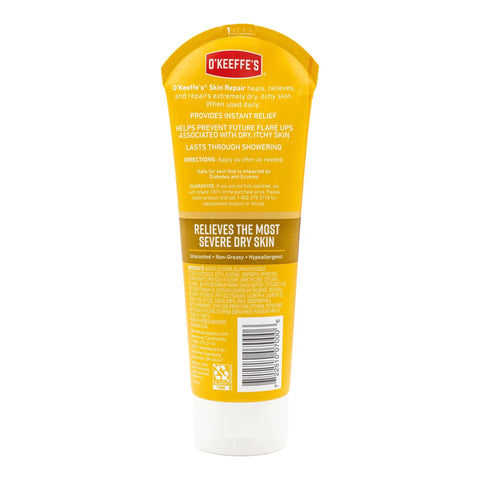 Back view of Dry Skin Relief Body Lotion That Absorbs Quickly For Everyday Comfort, 7 Ounce Tube, 48 Hour Hydration To Soften Itchy Cracked Skin, Non Greasy Moisturizer Safe For Diabetics, Intensive Repair And Long Lasting Protection