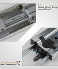 Heavy Duty Soft Close Drawer Slides 22 Inch Pair close-up showing double strong springs and durable disassembly clip.