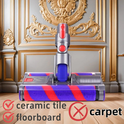 Soft Roller Floor Head With Led Headlights For Dyson V7 V8 V10 V11 Vacuum Cleaners on elegant parquet floor