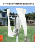 8000W Wind Power Turbine Generator with Maglev Rotor, quiet spiral FRP blades, white housing, for home use near buildings