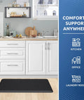 Anti Fatigue Kitchen Mat Cushioned Comfort Rug For Standing Desk And Floor Water Resistant Non Slip Pad Black in kitchen