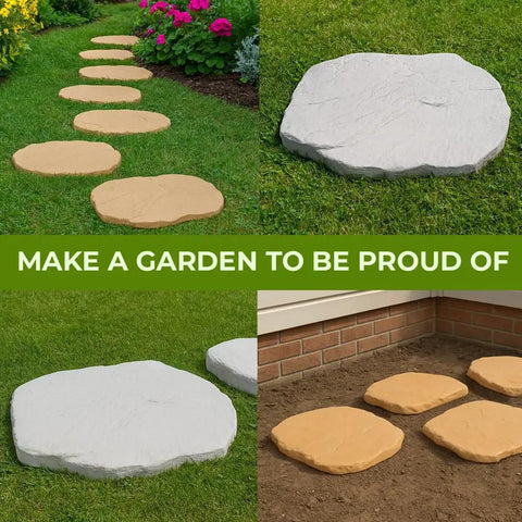 Flagstone Stepping Stone Concrete Mold For Garden Pathway Patio And Walkway Heavy Duty Reusable Plastic Pavement Mold For Outdoor Decor