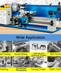 7X14 Mini Metal Lathe Machine With 550W Motor And Variable Speed Control Up To 2500 Rpm for various applications like metal turning.