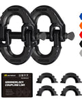 Safety Chain Connector Link One Half Inch Tow Hitch Hammerlock Coupling Link Heavy Duty G80 Alloy Steel, 2 Pack
