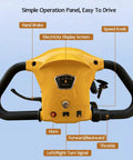 No Sweat Electric Mobility Scooter For Adults And Seniors With 28 Mile Range And 12 Mph Top Speed Hella Tough Frame control panel featuring throttle, horn, and speed knob.