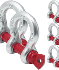 Five Pack Heavy Duty D Ring Anchor Shackles One Half Inch Galvanized Clevis Shackle Screw Pin Two Ton Load Capacity For Tow Straps Winch Traction