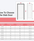 Diagram showing measurements guide for 32 By 80 Inch Frosted Glass Slab Door With Sleek 1 Lite Glass, French Interior Style, Pre-Assembled Solid Wood Barn Door