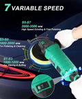 1600W Car Buffer Polisher With 7 Inch And 6 Inch Pads Pure Copper Motor Variable Speed 1000 To 3500 RPM in use on car