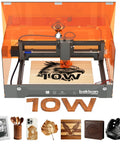10W Desktop Laser Engraver With Full Safety Enclosure, Wireless App Control, And 0.01mm Precision for DIY projects, front view.