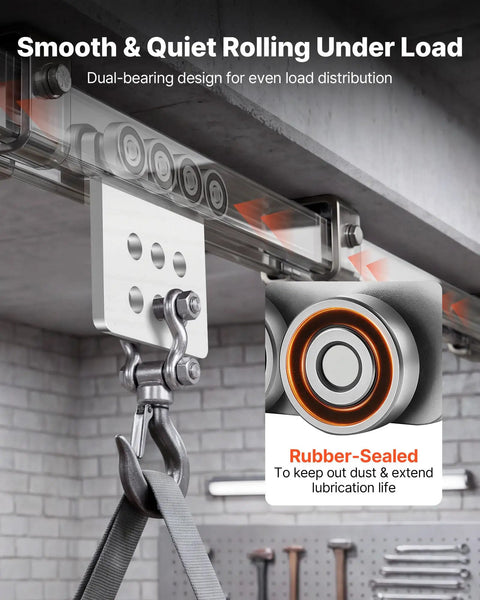 8 Wheel Trolley Rollers Assembly Bundle, 4 Pack, 3000 Lb Capacity, Dual Bearing Design For 1-5/8 In Wide Strut Channel And Taller