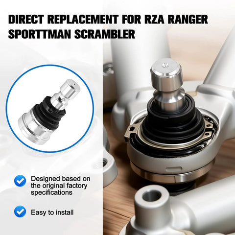 Upper And Lower Front Ball Joint Kit For Polaris RZR 570 800 900 All Models Ranger Sportsman Scrambler Replace 42 1037 7061187 7081505 7081580 7081666 7081924 Beefed Up Heavy Duty UTV Suspension Joint close-up