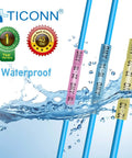 TICONN 100pcs heat-shrink butt connector kit; insulated waterproof wire splices, color-coded AWG 22-18, 16-14, 12-10.