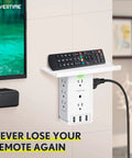 8 Outlet Wall Charging Station With 3 USB Ports And Built In Cable Organizer Shelf 4 Pack Plug In No Tools Needed on wall