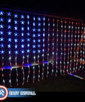 Patriotic Flag Curtain Lights With Stars 6 Ft By 3.5 Ft Outdoor Indoor Waterproof LED String Lights For Fourth Of July Parties 260 LEDs