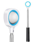 Premium Stainless Telescopic Golf Ball Retriever with dual rubber head and rust-resistant shaft showcasing ball pickup feature.
