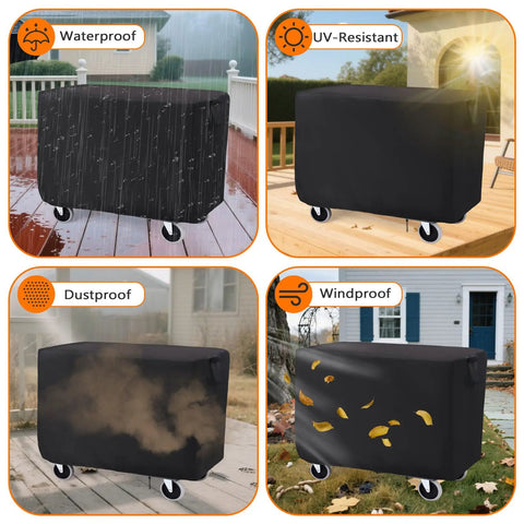 Waterproof Rolling Tool Cart Cover 36x18x33 Inch For 32x18 Mobile Utility Carts, heavy duty, protecting against weather elements.
