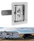 Foldable T Handle Latch Built Hella Tough For Truck Toolboxes And Camper Vans Rust resistant stainless steel latch for trailer access.