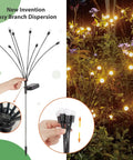 Solar Powered Firefly Lights 8 LED Outdoor Garden Lights Waterproof With Swaying Starburst Motion And Warm White Glow setup