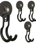 Garage Magnetic Hooks 4 Pack Heavy Duty Large J Hooks With Strong Magnet and Anti Slip Coating, shown facing front