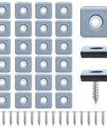 24 Pack Screw On Furniture Sliders For Heavy Gear 1 Inch Square Floor Glides Protect Carpet And Hardwood with stainless screws.