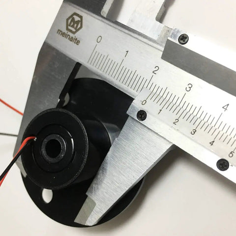 Hollow Slip Ring Rotary Electrical Connector For Two Four Six Twelve Channel Systems With Five Millimeter Inner Hole And Twenty Two Millimeter Outer Diameter Two Amp Gold Contact Points Low Torque Data Bus Ready Must Have For Civil And Commercial Use, measured with caliper