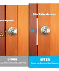 7-Inch Heavy-Duty Door Latch Guard Plates 2 Pack L-Shaped Security Striker Plate blocking latch access on wood door.